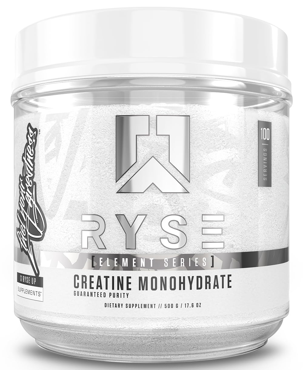 RYSE Creatine Monohydrate Powder - Unflavored - Supports Men & Women Lean Muscle Growth, Strength, Power, and Endurance - Helps Reduce Fatigue and Improve Workout Recovery - 60 Servings