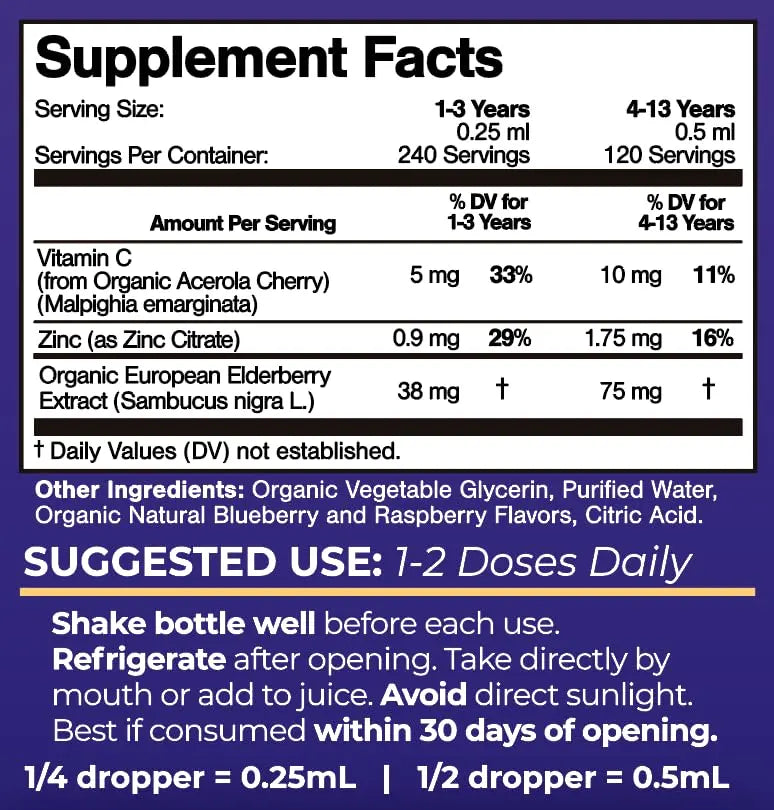 Tropical Oasis USDA Organic Liquid Vitamin Drops with Elderberry, Vitamin C and Zinc for Toddlers & Kids | Sugar Free | Vegan | Non-GMO | 2 Fl Oz Tropical Oasis buy australia supplements