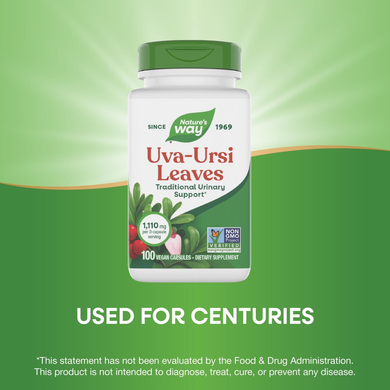 Nature's Way Uva Ursi Leaves, Traditional Urinary Support*, 1,110 mg per 3-Capsule Serving, Non-GMO Project Verified, Herbal Dietary Supplement, Gluten Free, 100 Vegan Capsules (Packaging May Vary) Nature's Way buy australia supplements