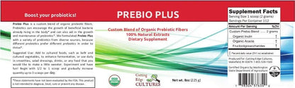 Cutting Edge Cultures Prebio Plus Prebiotic Fiber Powder Best Custom Blend of Organic Prebiotic Fibers Dietary Supplement 8 oz Cutting Edge Cultures