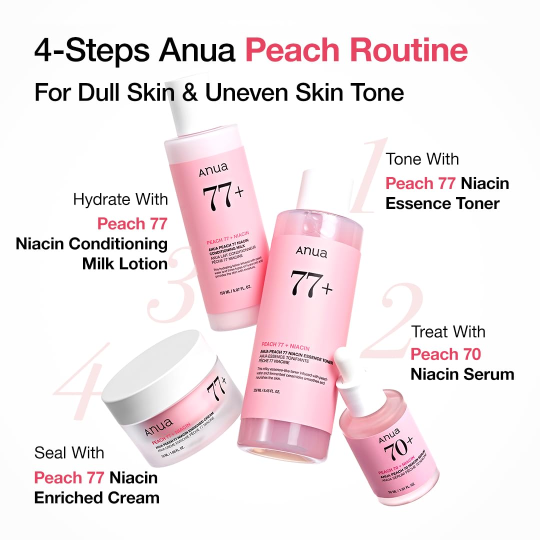 Anua Peach 70 Niacinamide Serum, Daily Glow Serum For Face, Skin Tone & Dullness Care with Vitamin B12, Lightweight ANUA