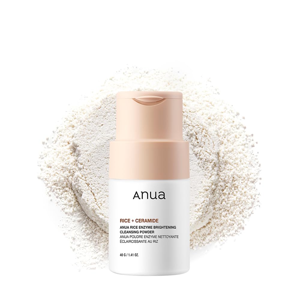 ANUA Rice Enzyme Brightening Cleansing Powder, Exfoliating Powder-to-Foam Cleanser, Smooth Texture & Clarity ANUA