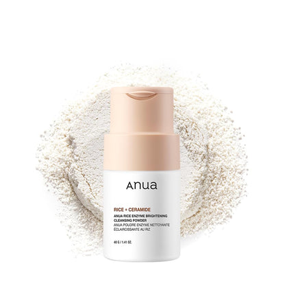 ANUA Rice Enzyme Brightening Cleansing Powder, Exfoliating Powder-to-Foam Cleanser, Smooth Texture & Clarity ANUA