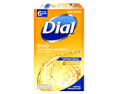 Dial Antibacterial Soap Bar, Gold, 6 Count (Pack of 2) Dial