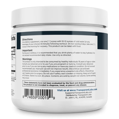Transparent Labs Creatine HMB - Creatine Monohydrate Powder with HMB for Muscle Growth, Increased Strength, Enhanced Energy Output, and Improved Athletic Performance - 30 Servings, Unflavored