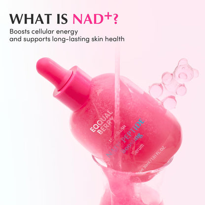 EQQUALBERRY NAD+ Peptide Boosting Serum – Niacinamide 2% + 14 Peptides + Vegan Collagen Anti-Aging Korean Skincare Face EQQUALBERRY