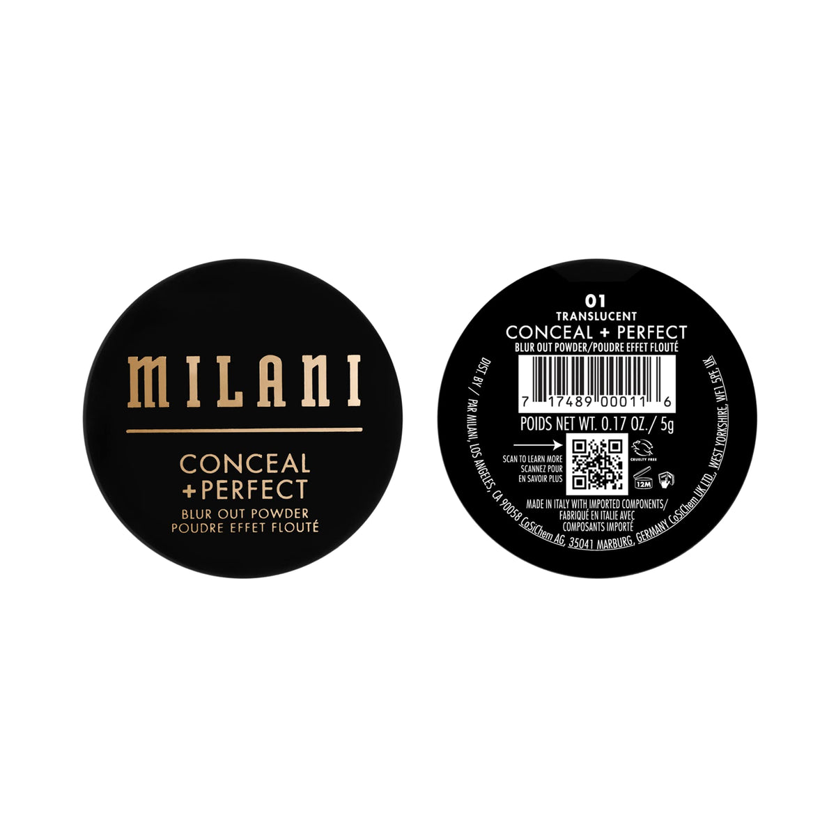 Milani Conceal + Perfect Blur Out Setting Powder Talc-Free -Translucent Milani