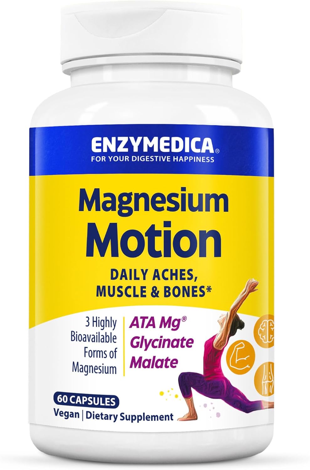 Enzymedica Magnesium Motion Supplement for Women & Men - 60 Caps Gsupps Australia