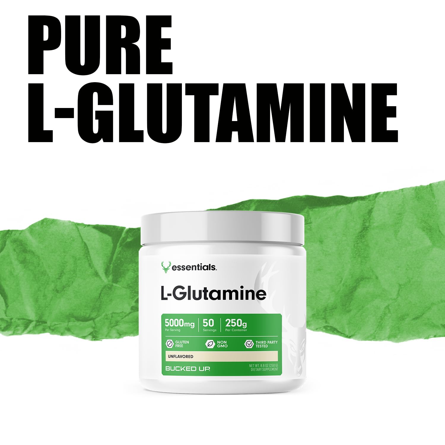Bucked Up L-Glutamine (5000mg), Essentials (50 Servings, 250 Grams) Bucked Up buy australia supplements