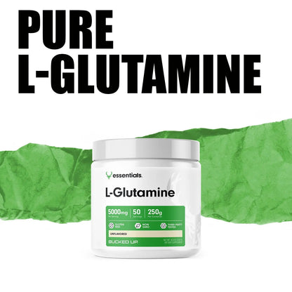 Bucked Up L-Glutamine (5000mg), Essentials (50 Servings, 250 Grams) Bucked Up