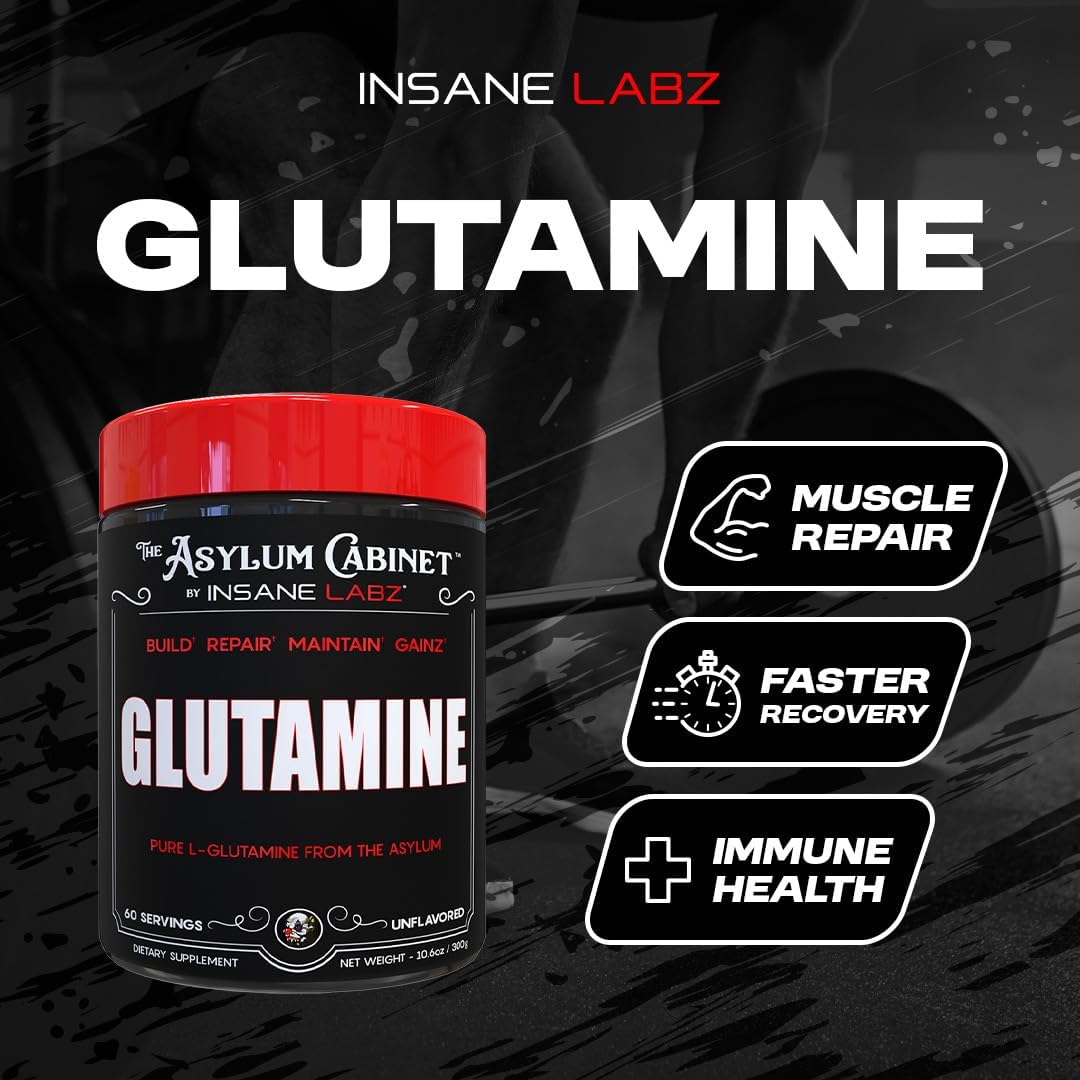 Insane Labz Glutamine, 5g Serving, 60 Servings.