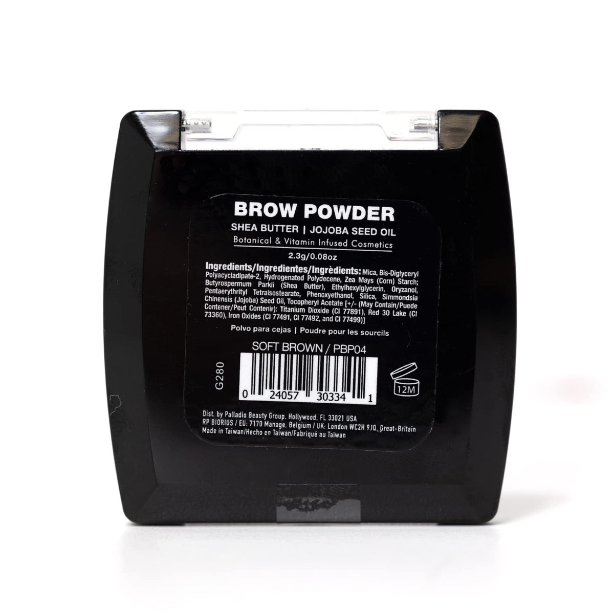 Palladio Brow Powder for Eyebrows, Soft and Natural Eyebrow Powder with Jojoba Oil & Shea Butter, Helps Enhance & Define Brows, Compact Size for Purse or Travel, Includes Applicator Brush, Soft Brown Palladio