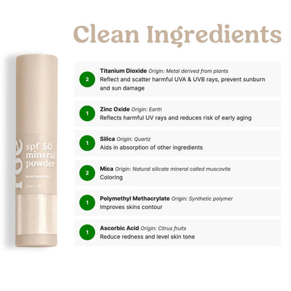 Roe Wellness- SPF 50 Powder Sunscreen Mineral-Based, Non-Toxic Brush-on For Kids, Adults & Babies | For Scalp, Face & Body (Reef Safe) Roe Wellness