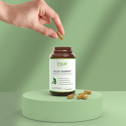 Inaya Nutrition BloatBarrier 72 Capsules - Natural Digestion and Bloating Supplement for Stomach Bloating Relief, Gas Reduction, and Improved Bowel Movements Inaya Nutrition