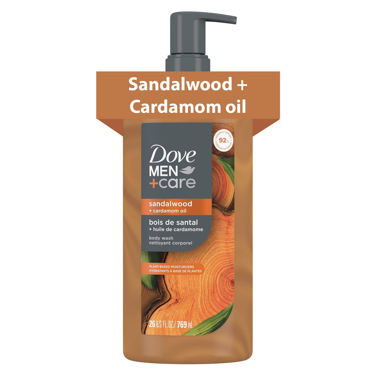 Dove Men Moisturizing Body Wash, Sandalwood + Cardamom Oil, 26oz DOVE MEN + CARE