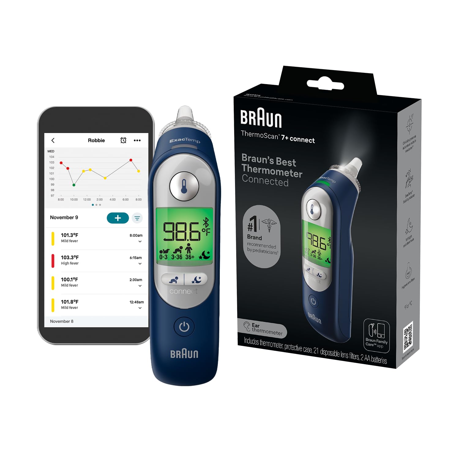 Braun ThermoScan 7 Digital Ear Thermometer for Adults, Babies & Infants, Age-Adjusted Fever Guidance, No. 1 Brand Recommended by Pediatricians Gsupps Australia