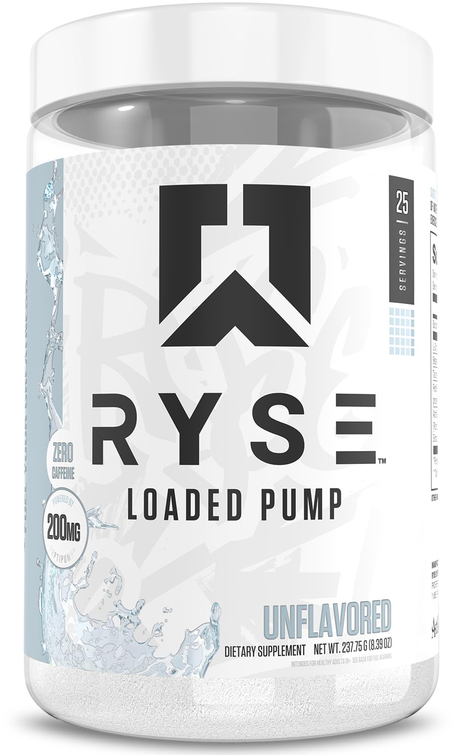Ryse Loaded Pump Pre Workout Powder - Blue Razz Slush - No Caffeine Stimulant Free Formula for Pump, Power & Endurance - L-Citrulline, PeptiPump, Betaine Anhydrous, Taurine & AstraGin - 25 Servings