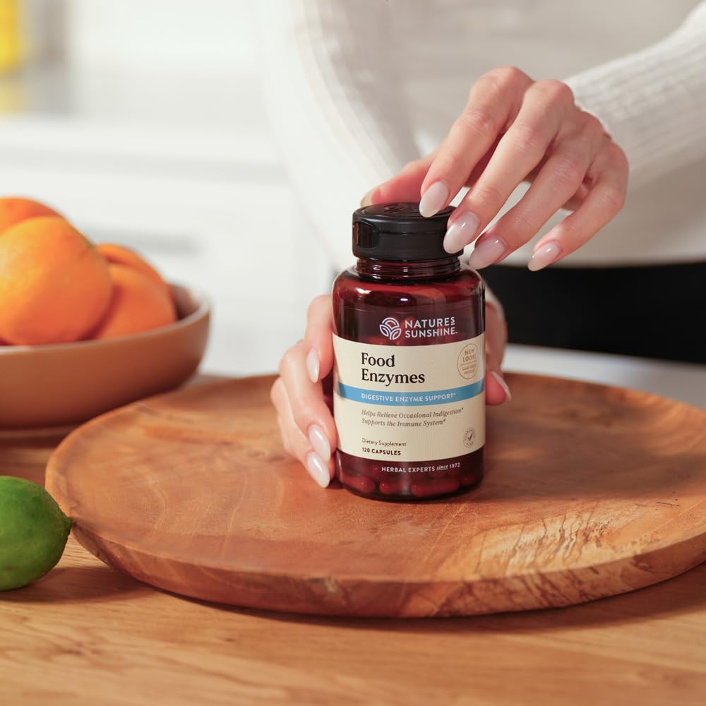 Nature's Sunshine Food Enzymes - Digestive Support with Prebiotics and Probiotics for Gut Health - Digestive Enzyme Supplement for Digestive Health Nature's Sunshine