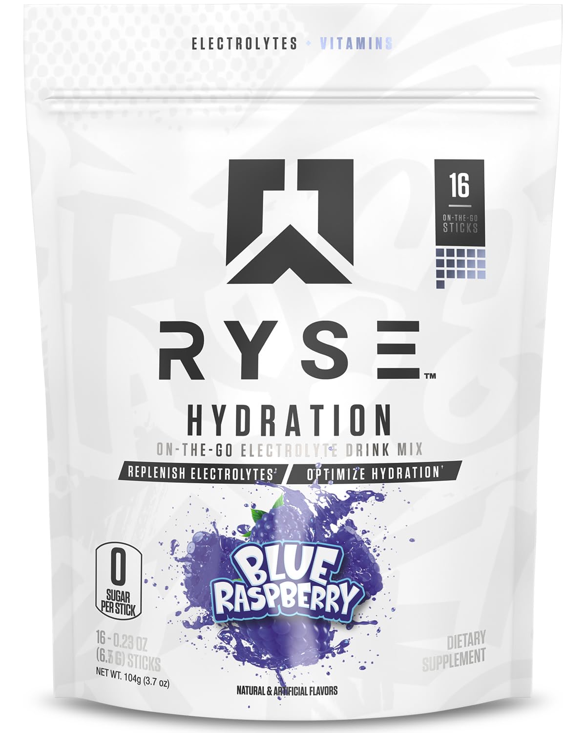 RYSE Hydration Electrolyte Powder Drink Mix Packets - Kool-Aid Grape - Sugar-Free Full Spectrum Electrolytes with Essential Vitamins, Taurine and Choline for Rehydration - 16 Serving Sticks