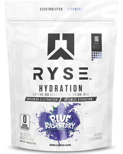 RYSE Hydration Electrolyte Powder Drink Mix Packets - Kool-Aid Grape - Sugar-Free Full Spectrum Electrolytes with Essential Vitamins, Taurine and Choline for Rehydration - 16 Serving Sticks