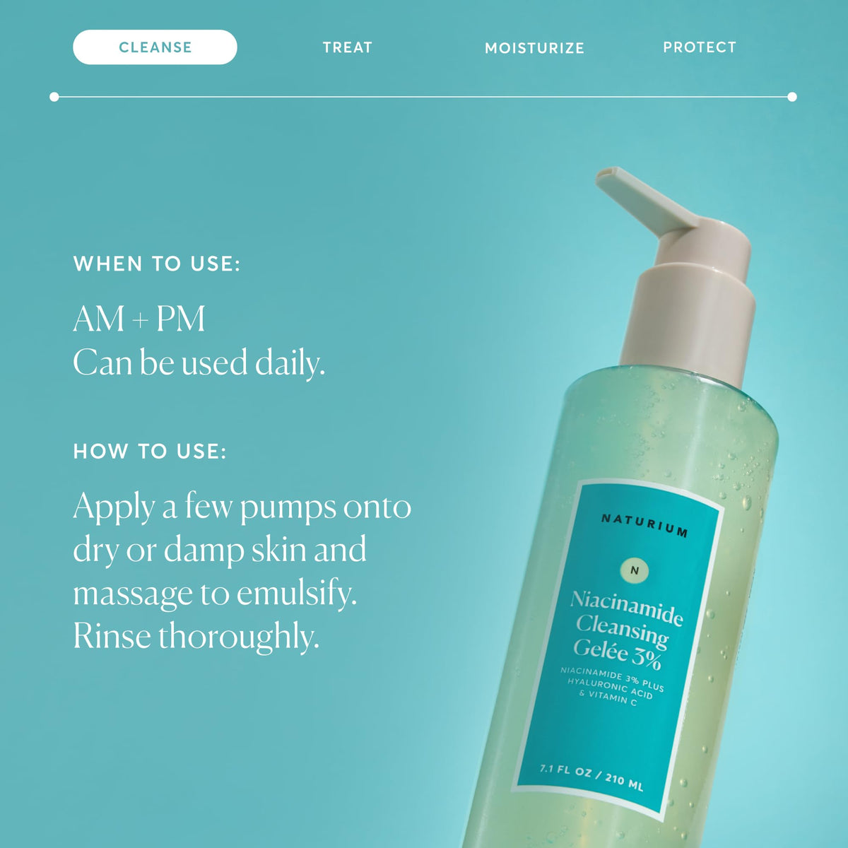 Naturium Niacinamide Cleansing Gelée 3%, 7.1 fl oz Naturium
