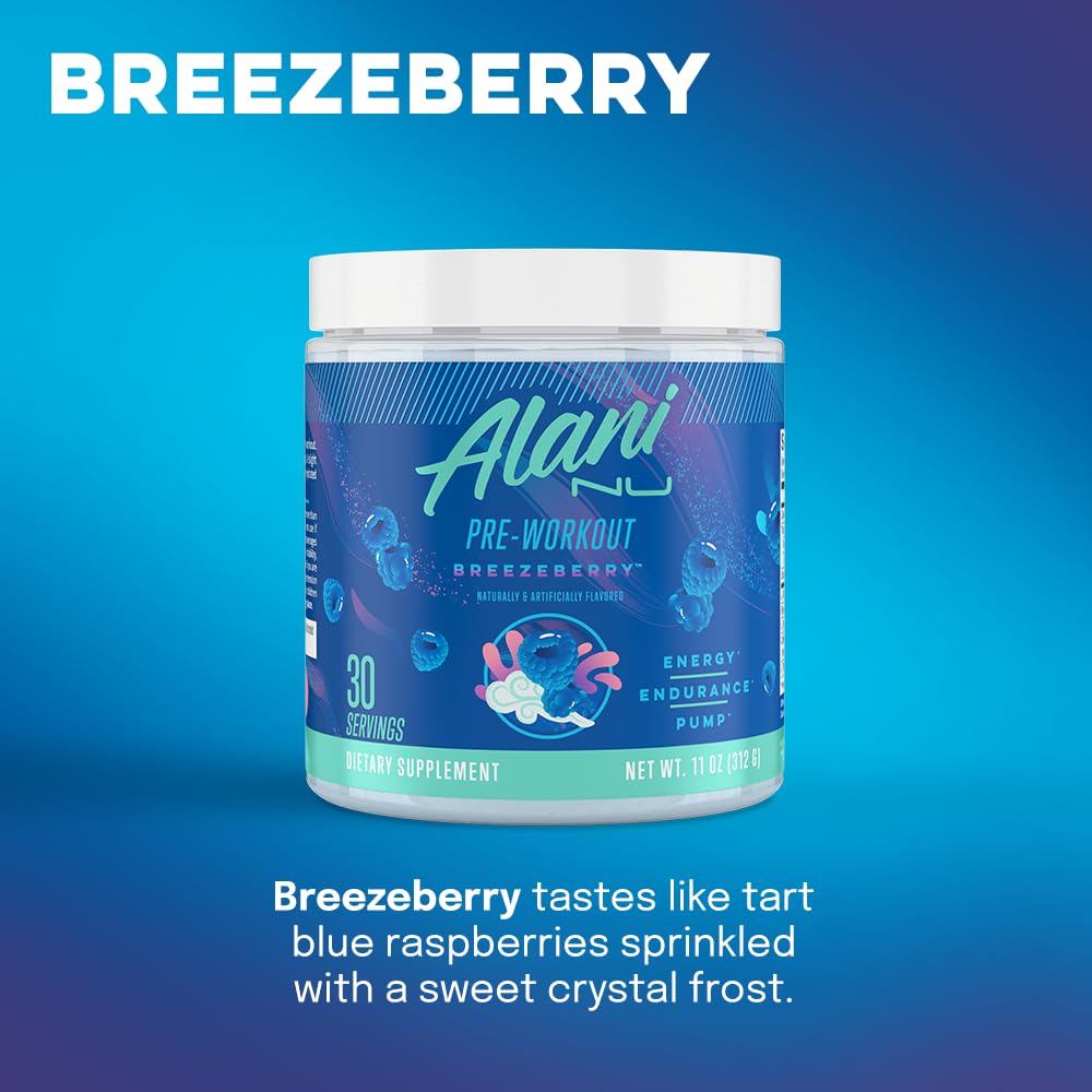 Alani Nu Breezeberry Pre Workout and BCAA Sour Gummies Post Workout Powder Bundle Alani Nu buy australia supplements