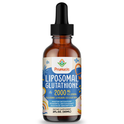 Prunucis 2000MG Liposomal Glutathione Liquid, 98% Absorption, Active Form L-Glutathione Supplement, Prunucis