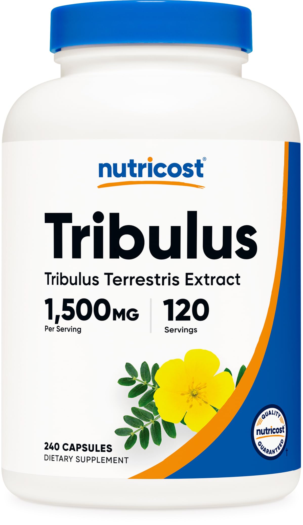 Nutricost Tribulus Terrestris Extract 1500mg, 240 Capsules - 45% Saponins, 120 Servings, Non-GMO, Gluten Free Nutricost
