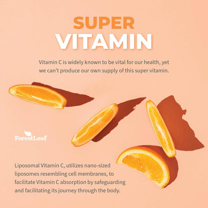 ForestLeaf Liposomal Vitamin C 1400mg Capsules | High Dose Vitamin C Liposomal Supplement w Coconut Oil Fatty Acids | Fast Absorption | Immune Support, ForestLeaf