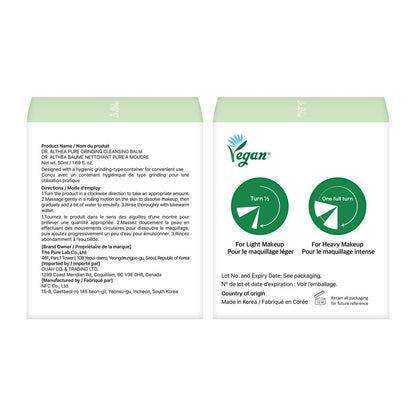 Dr.Althea Pure Grinding Cleansing Balm, Korean Vegan Skin Care, 1.69 Fl Oz Dr.Althea