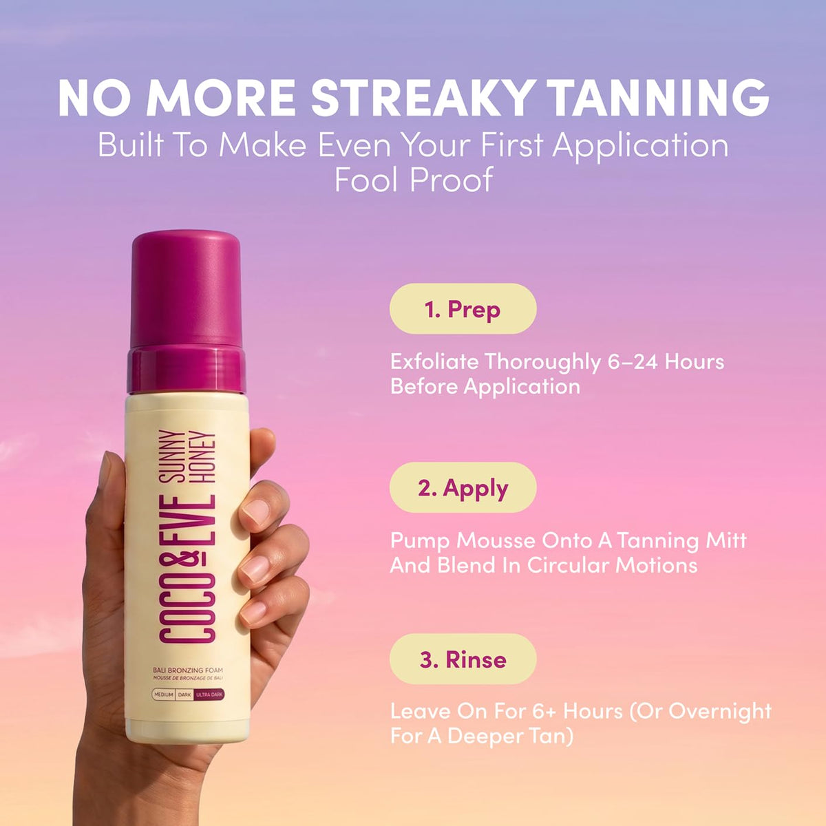 Coco & Eve Sunny Honey Bronzing Self Tanner Mousse - Dark, 6.7 fl oz Coco & Eve