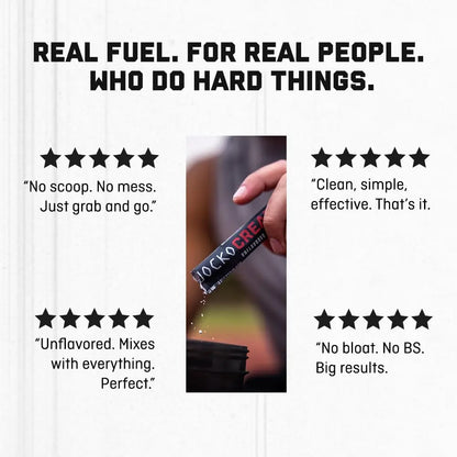 Jocko Fuel Creatine Monohydrate Stick Packs - Pure Micronized Travel Size Powders for Men & Women, Supports Muscle Growth, Strength, Recovery & Cognition, Jocko Fuel