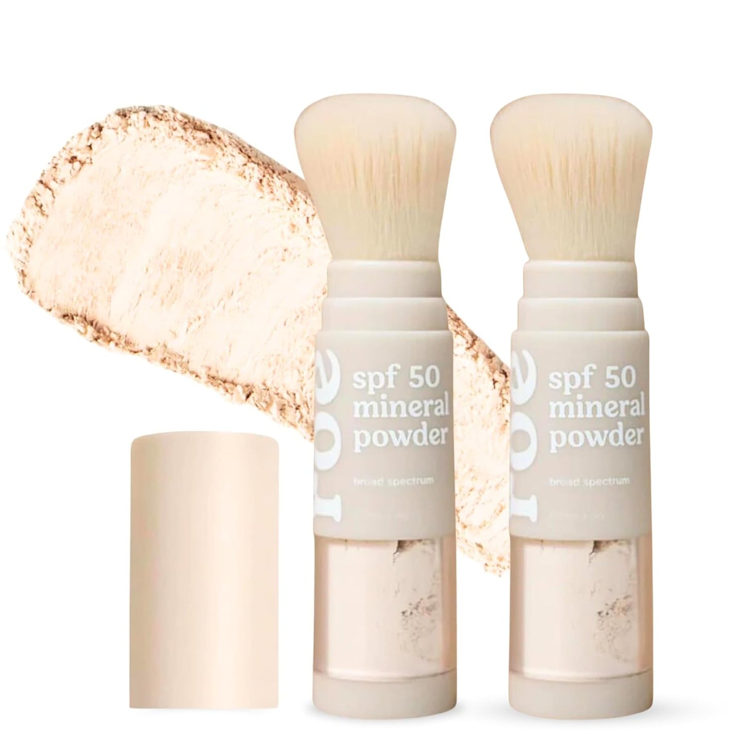 Roe Wellness- SPF 50 Powder Sunscreen Mineral-Based, Non-Toxic Brush-on For Kids, Adults & Babies | For Scalp, Face & Body (Reef Safe)(2Pack)