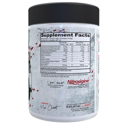 Insane Labz Saw® Bloodbath, Non-Stim Pump Pre Workout Powder with Nitrosigine®, OxyGold™, Agmatine Sulfate, L-Citrulline and Betainne Anhydrous, 40 Srvgs (Grape)