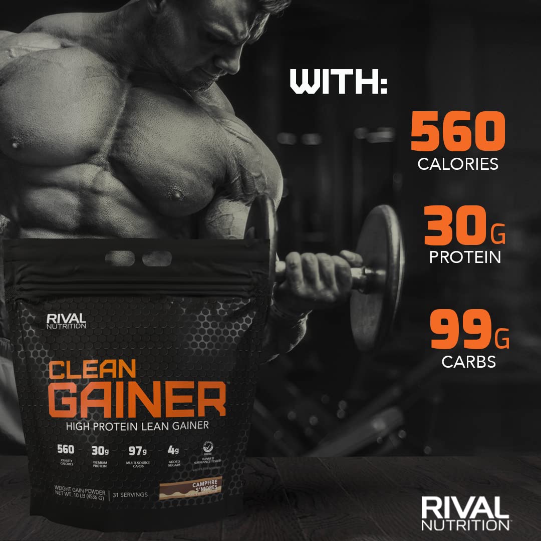 Rivalus Clean Gainer - Chocolate Fudge 10 Pound - Delicious Lean Mass Gainer Rivalus buy australia supplements