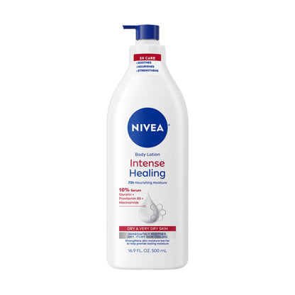NIVEA Intense Healing Body Lotion, 72-Hour Moisturizing Lotion,16.9 FL OZ NIVEA