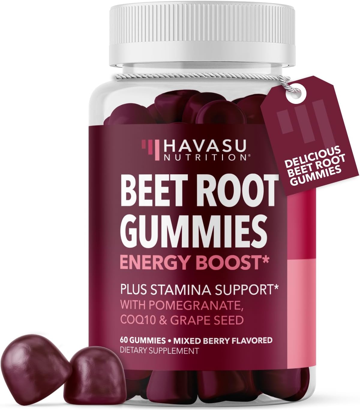 Beet Root Gummies with COQ10 and Grape Seed, Mixed Berry, 30 Servings | Nitric Oxide Supplement with Beetroot, Grape Seed Extract and COQ10 for Performance and Recovery, Vegan, Non-GMO, Gluten-Free Gsupps Australia