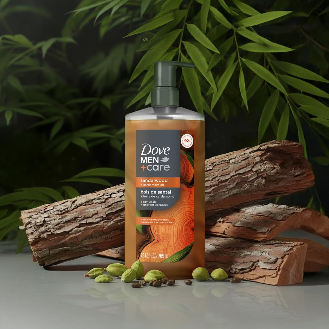 Dove Men Moisturizing Body Wash, Sandalwood + Cardamom Oil, 26oz DOVE MEN + CARE