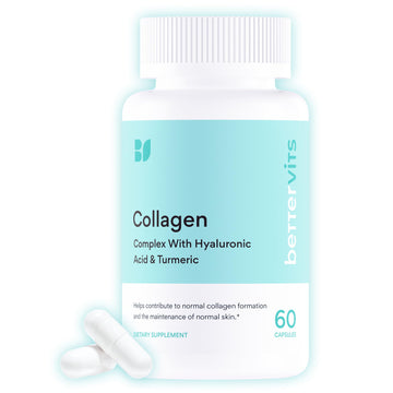 Bettervits Collagen Peptides Complex with Hyaluronic Acid & Turmeric | Hydrolyzed Marine Collagen Supplements for Women & Men | Collagen with Vitamin C for Skin, Hair, Nails & Joints – 60 Capsules Bettervits buy australia supplements