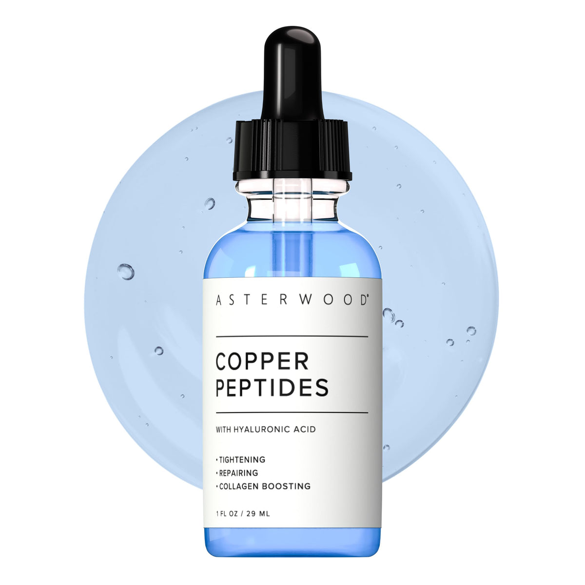 Asterwood Copper Peptides Serum for Face, GHK-Cu Peptide w/Hyaluronic Acid Asterwood