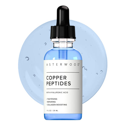 Asterwood Copper Peptides Serum for Face, GHK-Cu Peptide w/Hyaluronic Acid Asterwood