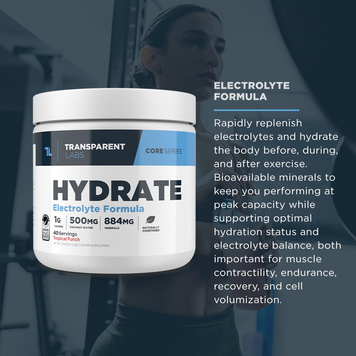 Transparent Labs Stim-Free Pre-Workout Powder (30 Servings, Strawberry Lemonade) & Hydrate Electrolytes Powder (40 Servings, Peach Mango)