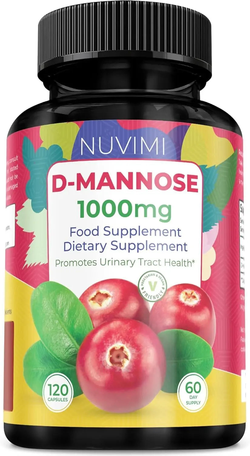 NUVIMI D Mannose 120 Capsules - 1000 mg per Dose - Dietary Supplement Helps Promote Urinary Tract Health - Natural Vegan UTI Defense NUVIMI buy australia supplements