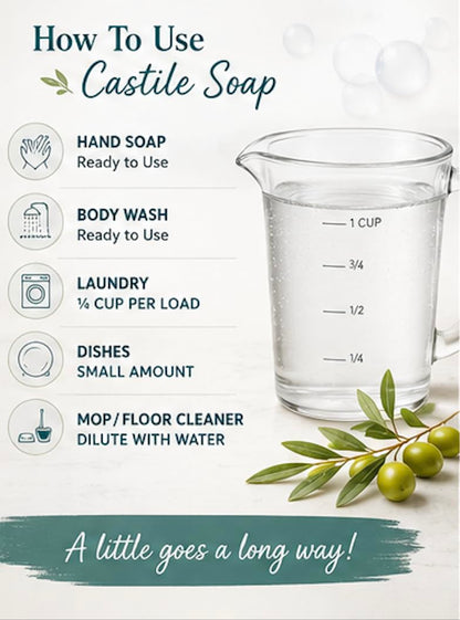 WEBE Naturals Pure Unscented Castile Soap Refill, 64 Oz WEBE