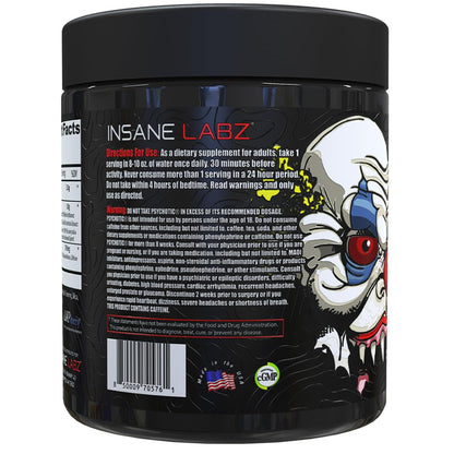 Insane Labz Psychotic Xtreme, High Stimulant Pre Workout Powder, Extreme Lasting Energy, Focus and Endurance with Beta Alanine, Panax Ginseng, Theobromine, DMAE (30 Servings, Fruit Punch)