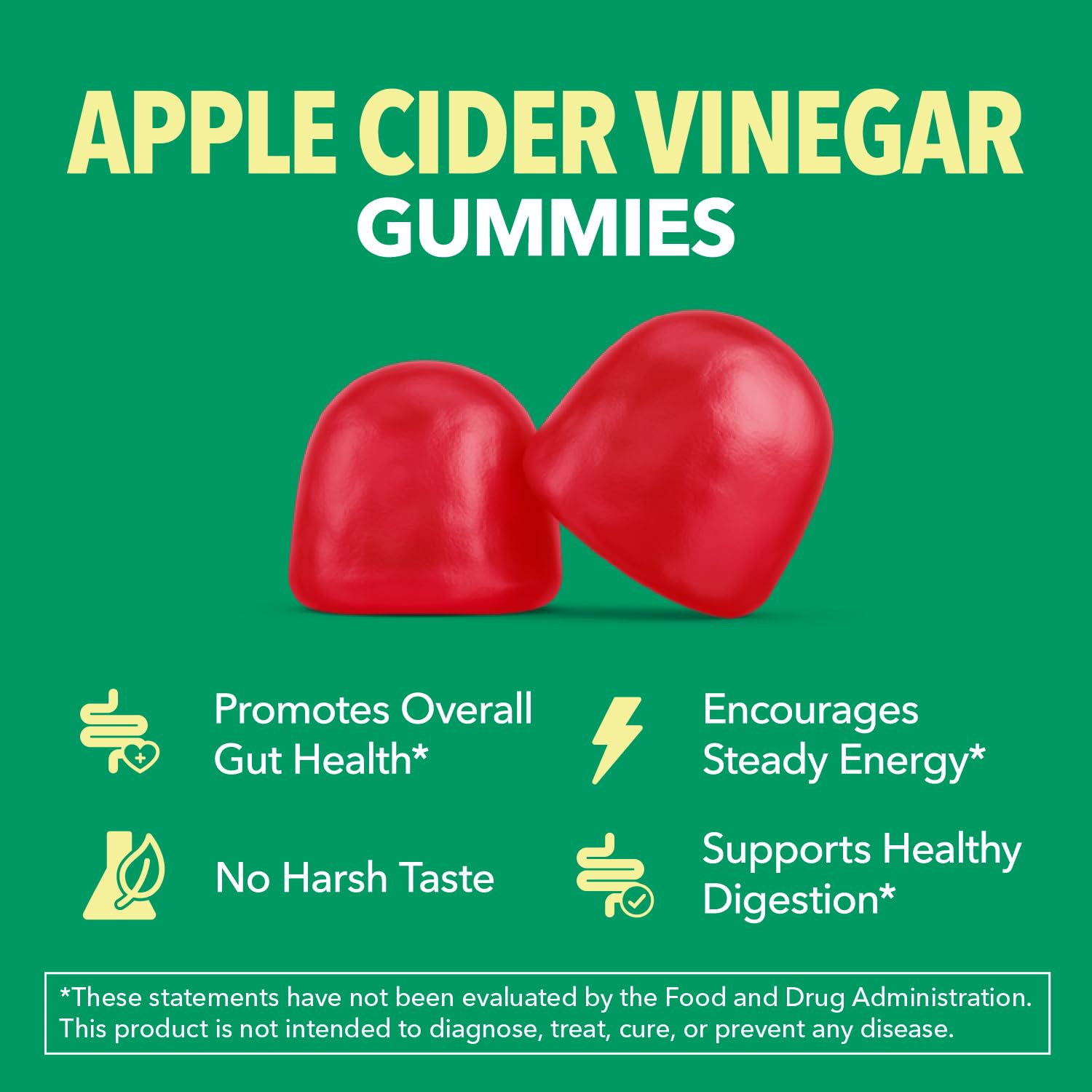 Apple Cider Vinegar Gummies, USDA Organic, Apple Flavor, 1-Month Supply | USDA Organic ACV Gummies for Digestive Health, Metabolism & Gut Support, Vegan, Gluten-Free, No Harsh Taste, 60ct Gsupps Australia