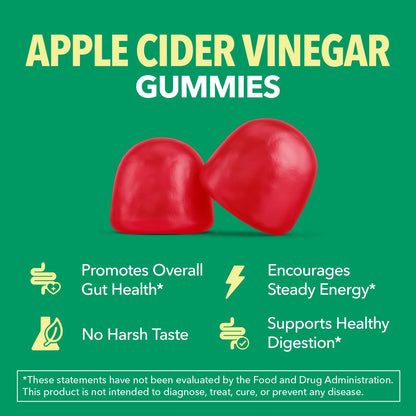 Apple Cider Vinegar Gummies, USDA Organic, Apple Flavor, 1-Month Supply | USDA Organic ACV Gummies for Digestive Health, Metabolism & Gut Support, Vegan, Gluten-Free, No Harsh Taste, 60ct Gsupps Australia