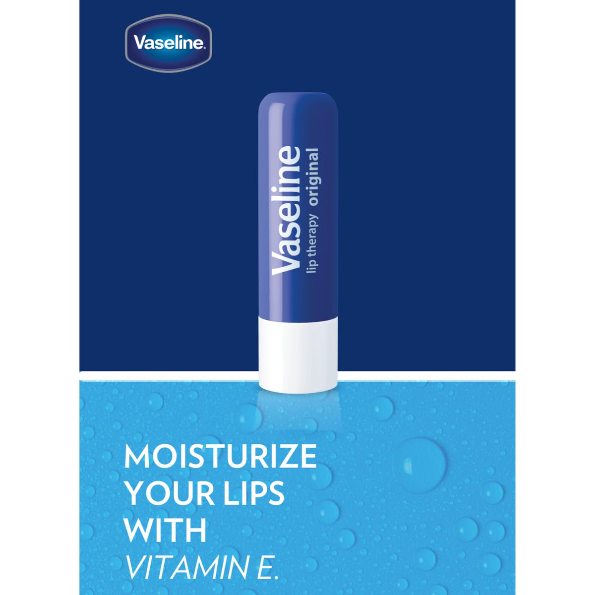 Vaseline Lip Therapy Care Original, Fast-Acting Nourishment, Ideal for Chapped, Dry, Cracked, or Damaged Lips, Lip Balm, 0.16 Ounce (Pack of 4) Vaseline