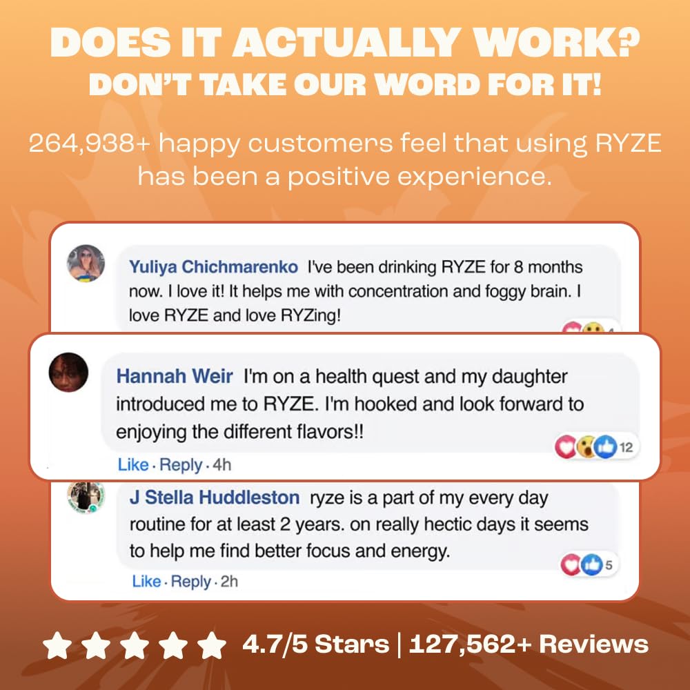 RYZE SUPERFOODS Mushroom Medium Roast Coffee USDA Organic with 6 Adaptogenic Mushrooms, USA Grown Instant Coffee for Better Energy RYZE SUPERFOODS