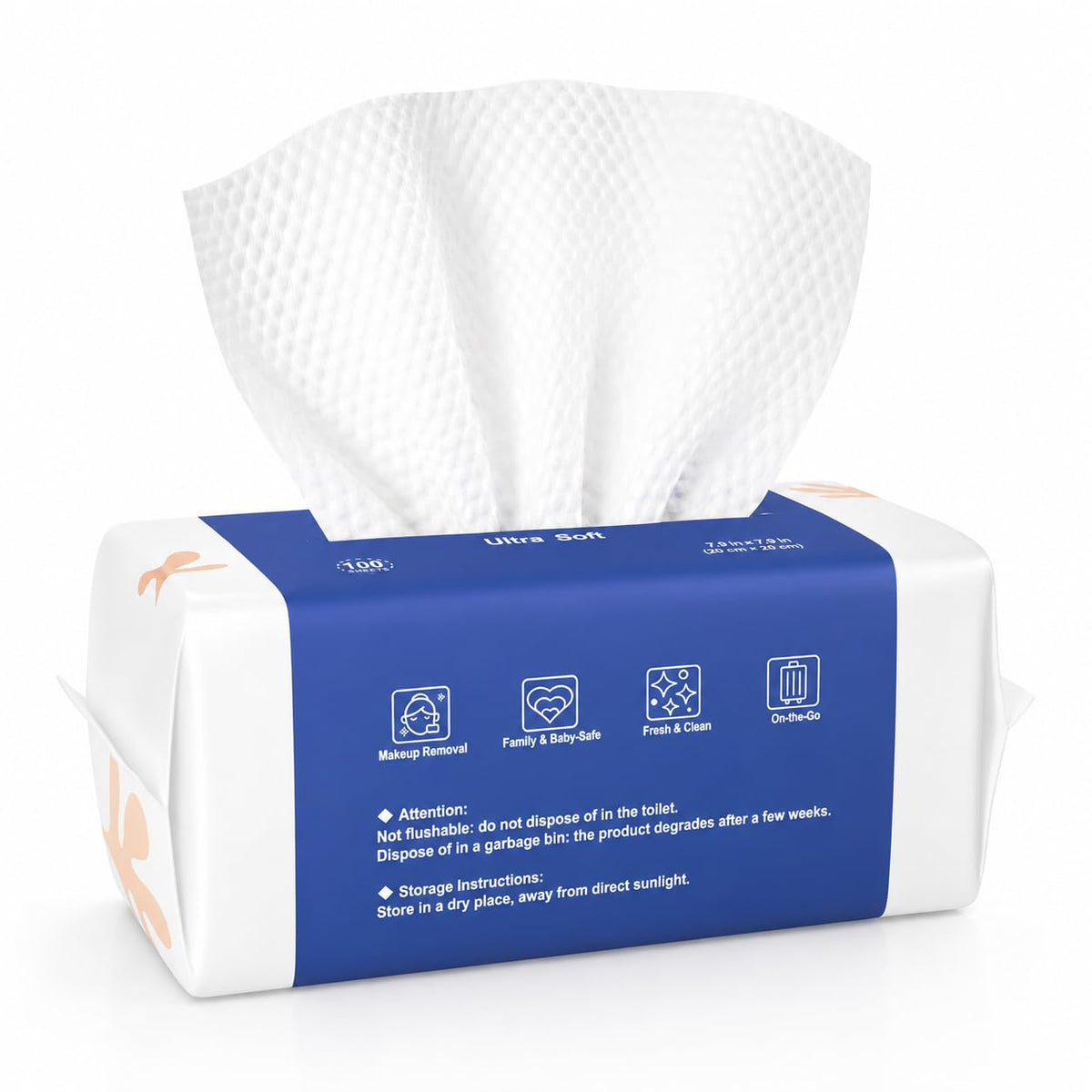 Ourmed Life Clean Face Towels Disposable, Ultra Soft & Absorbent, 100 Ct ourmed life
